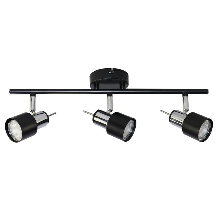 Lampa ścienno-sufitowa STERNA 3xGU10 kolor czarny, listwa, obrotowa