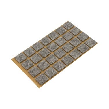 Podkładki filcowe samoprzylepne szare 20x20 mm (28 szt.)