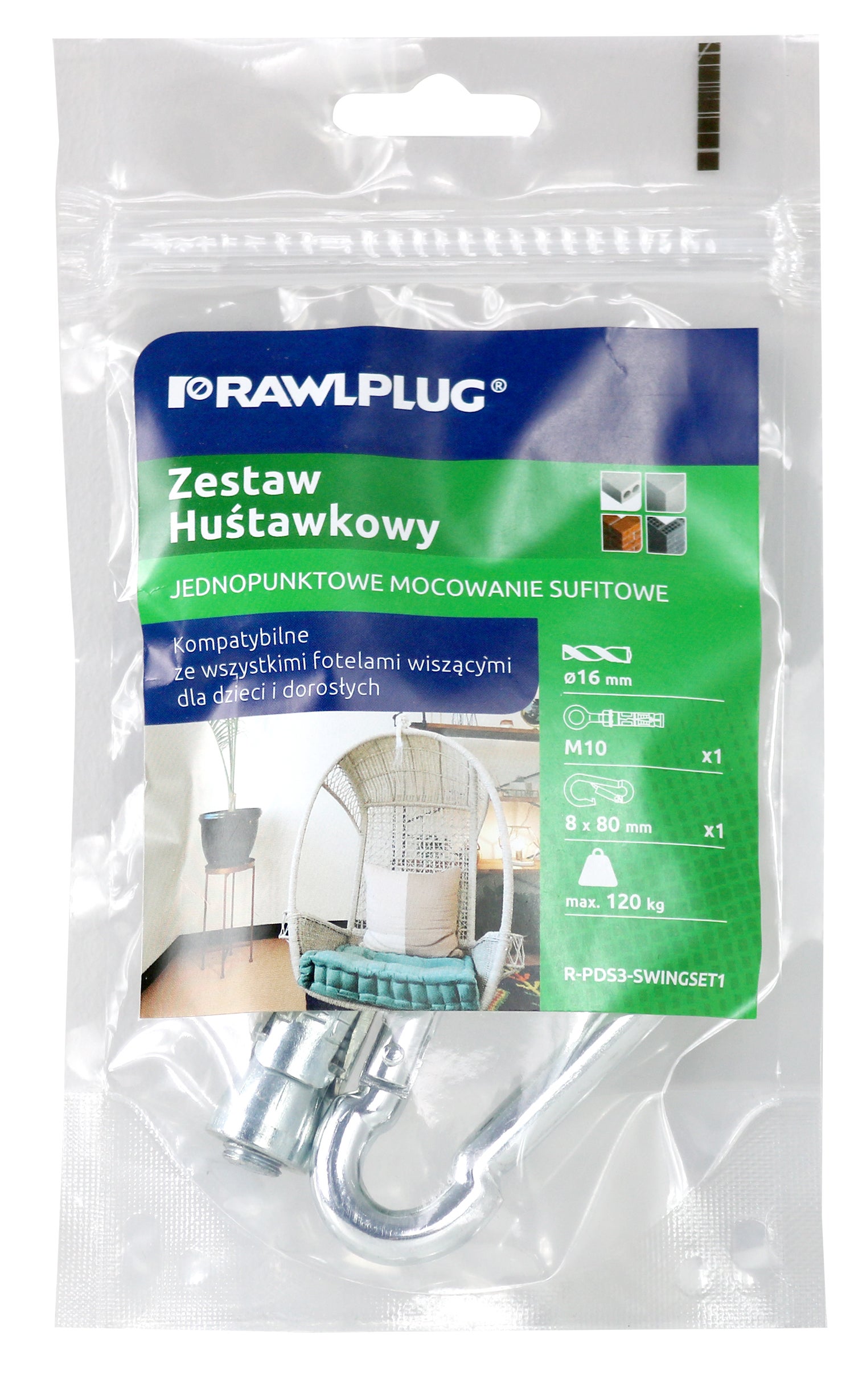 Zestaw huśtawkowy. Jednopunktowe mocowanie sufitowe 1