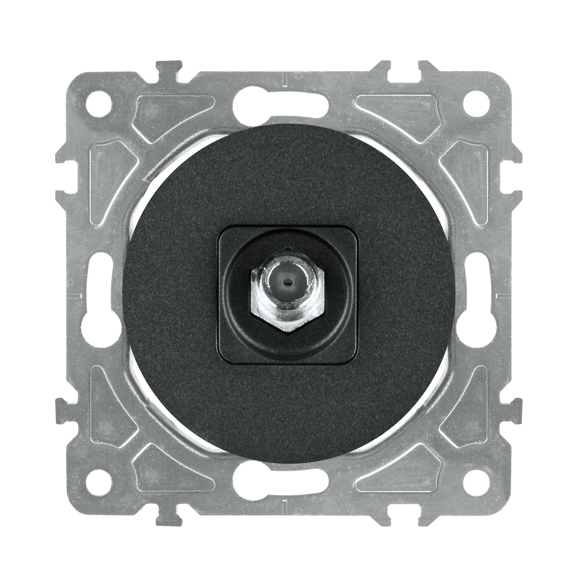 Oval czarny gniazdo antenowe 1x F