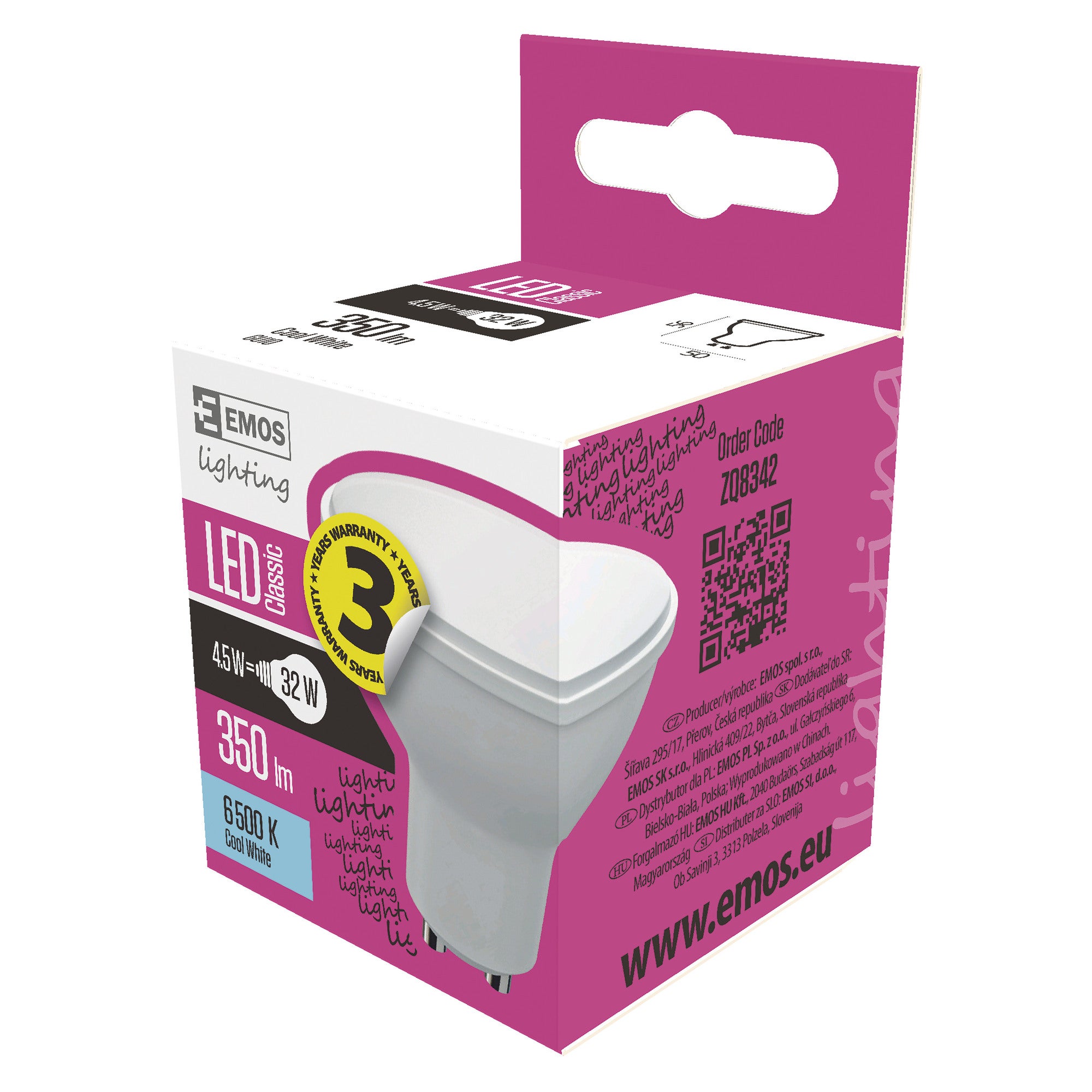 Żarówka LED GU10 3,8W 320lm 6500K 2