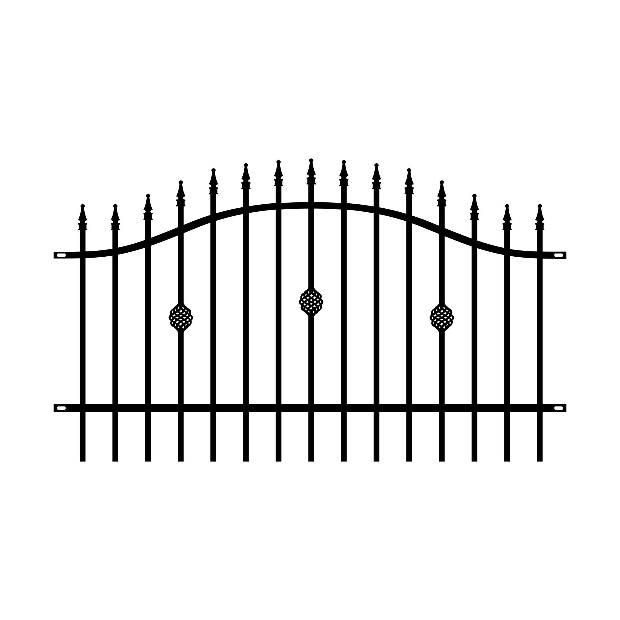 Przęsło ogrodzeniowe Marysia czarne, 100-120x200 cm 0