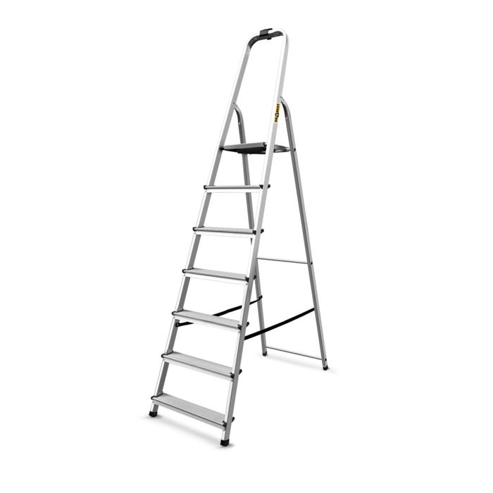 Drabina aluminiowa domowa 7 - stopniowa 125 kg + haczyk gratis