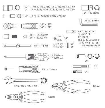 Zestaw narzędzi M4K 10-100 NEO, 90 elementów 13