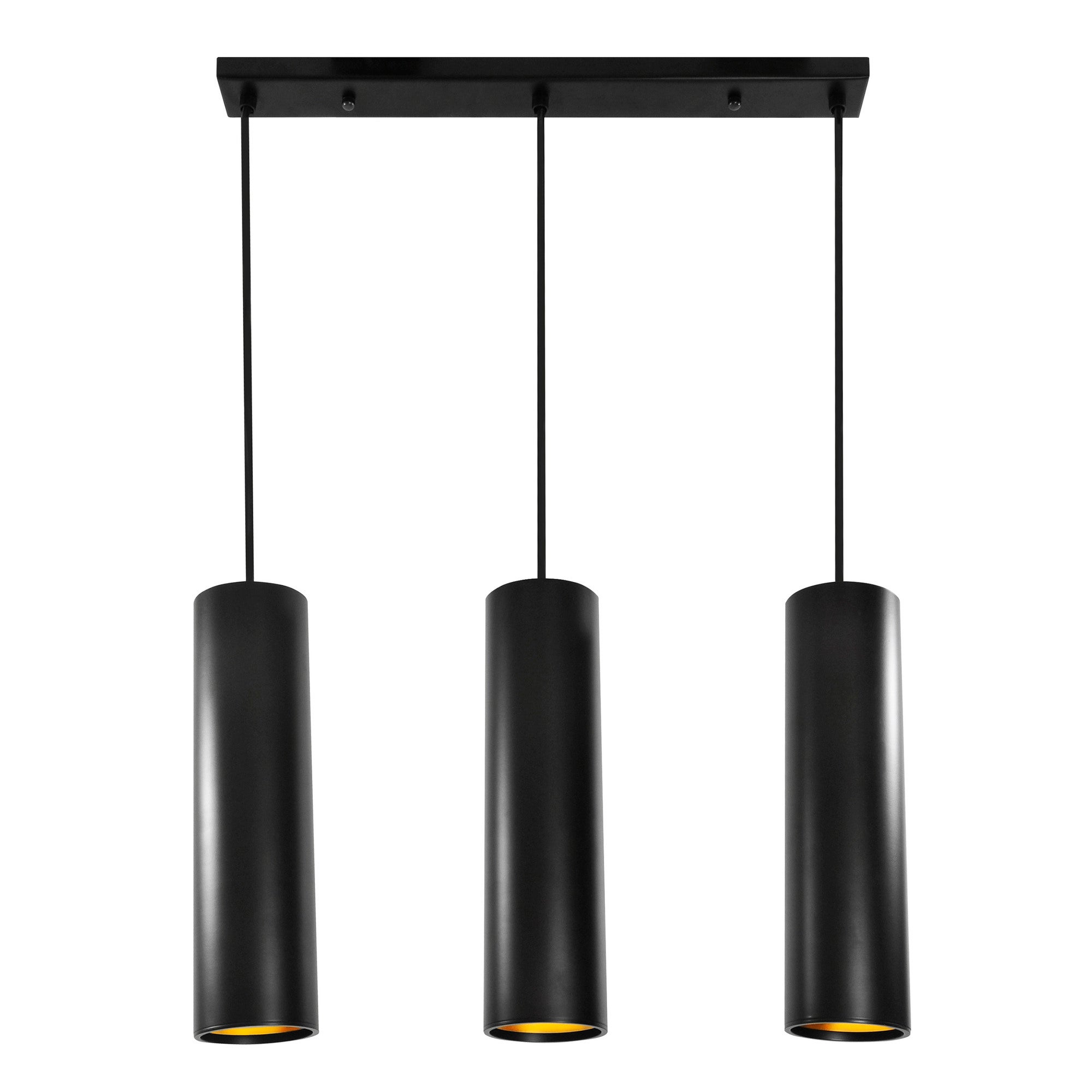 Lampa wisząca Lati 3xGU10 czarna/złota