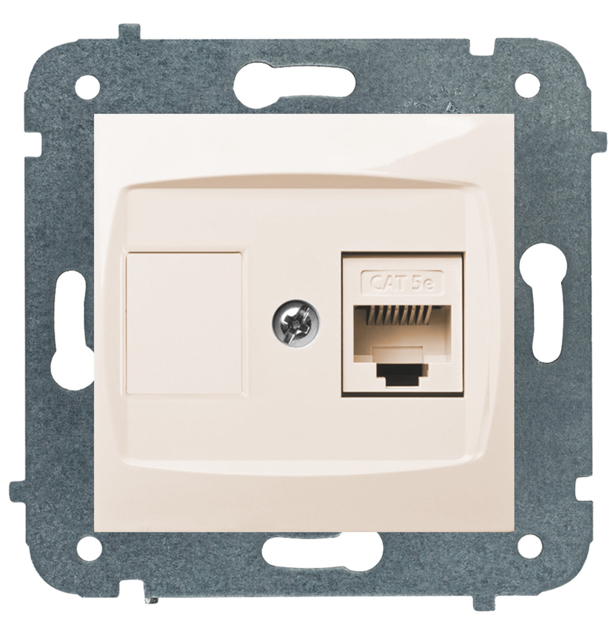 Carla krem gniazdo komputerowe 1xRJ45 kat.6 z ramką