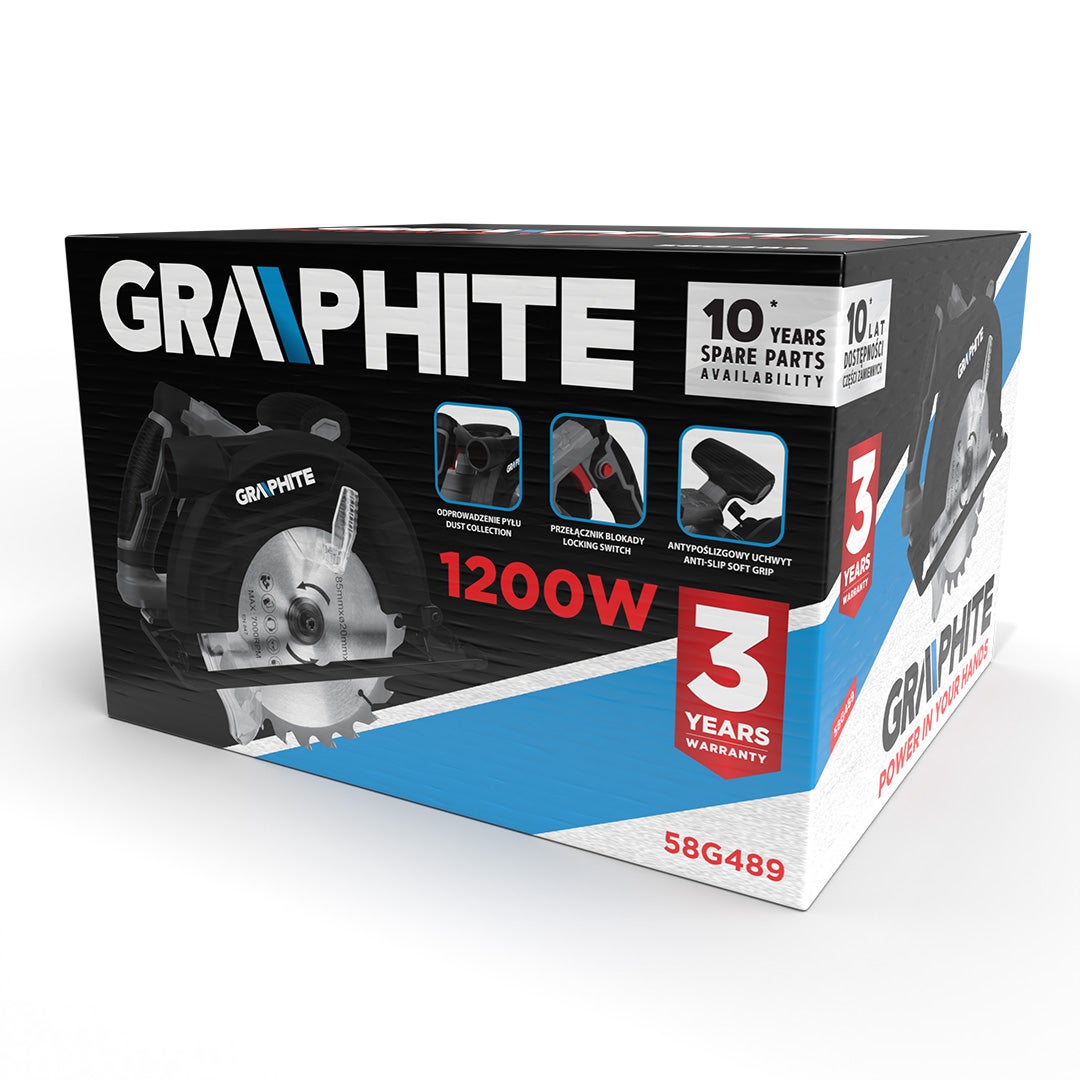 Pilarka tarczowa 1200W 185 mm GRAPHITE 58G489 2