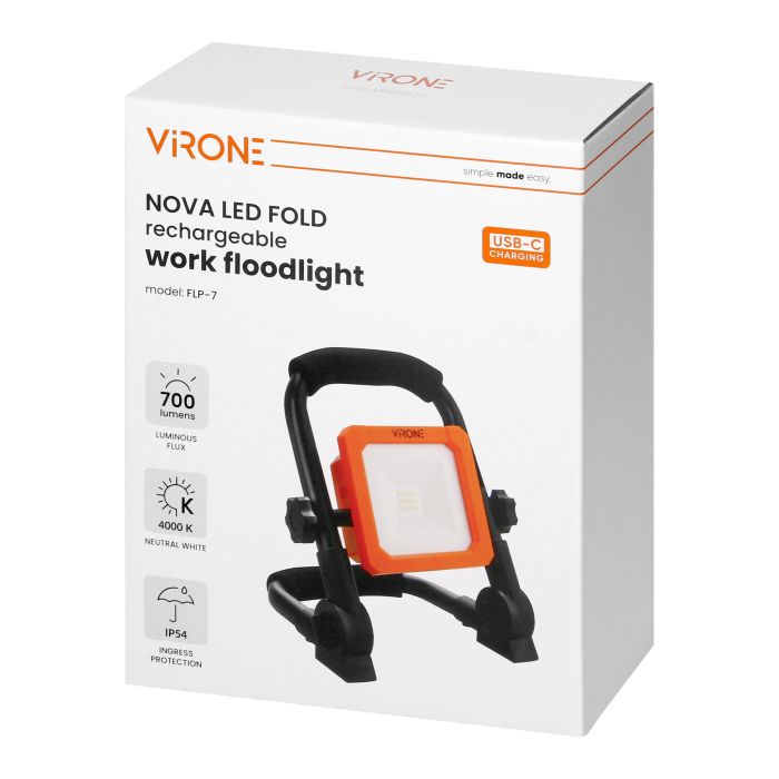 Naświetlacz LED 9W 700 lm 4000K IP54 przenośny 1
