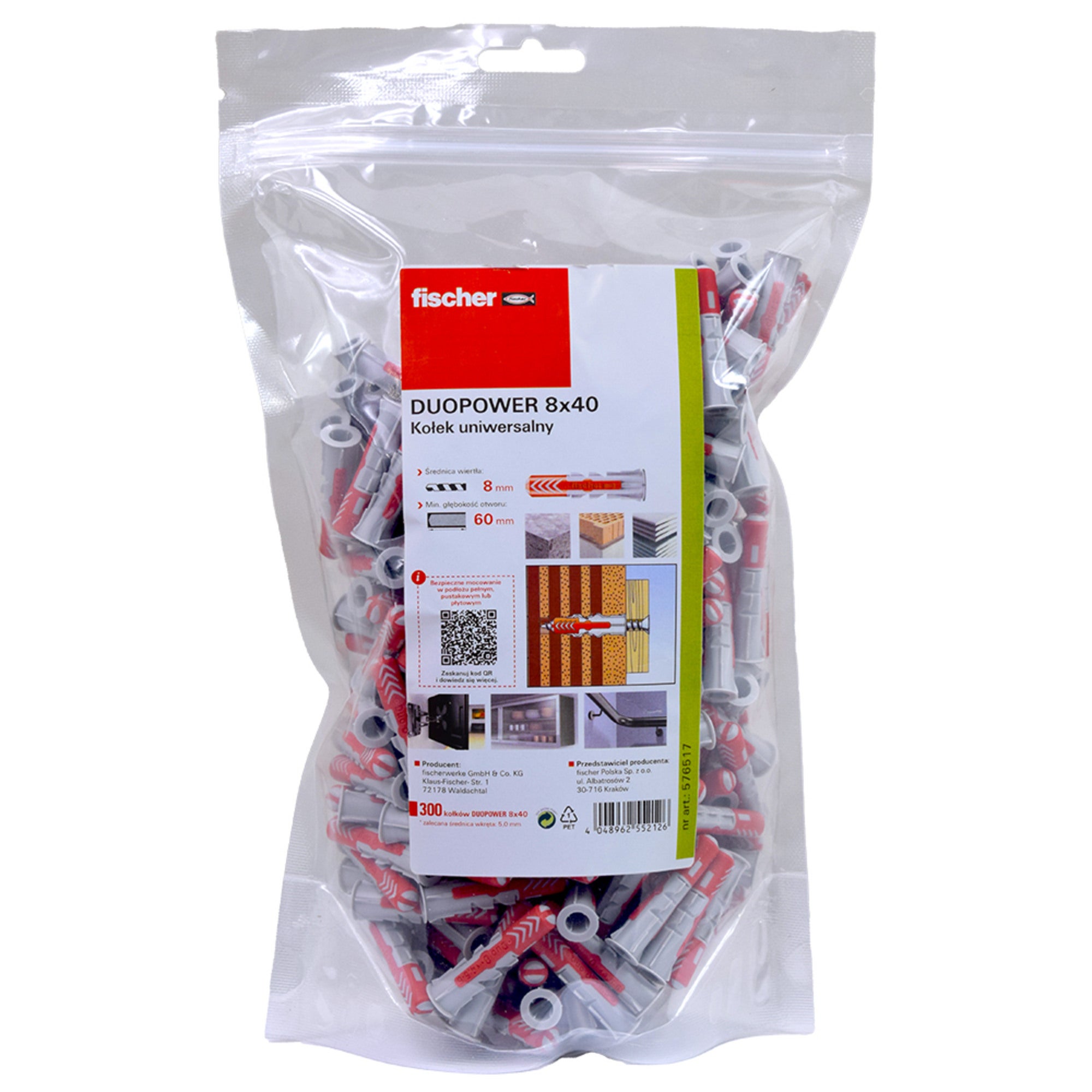 Kołek Duopower 8x40 mm 300 szt.