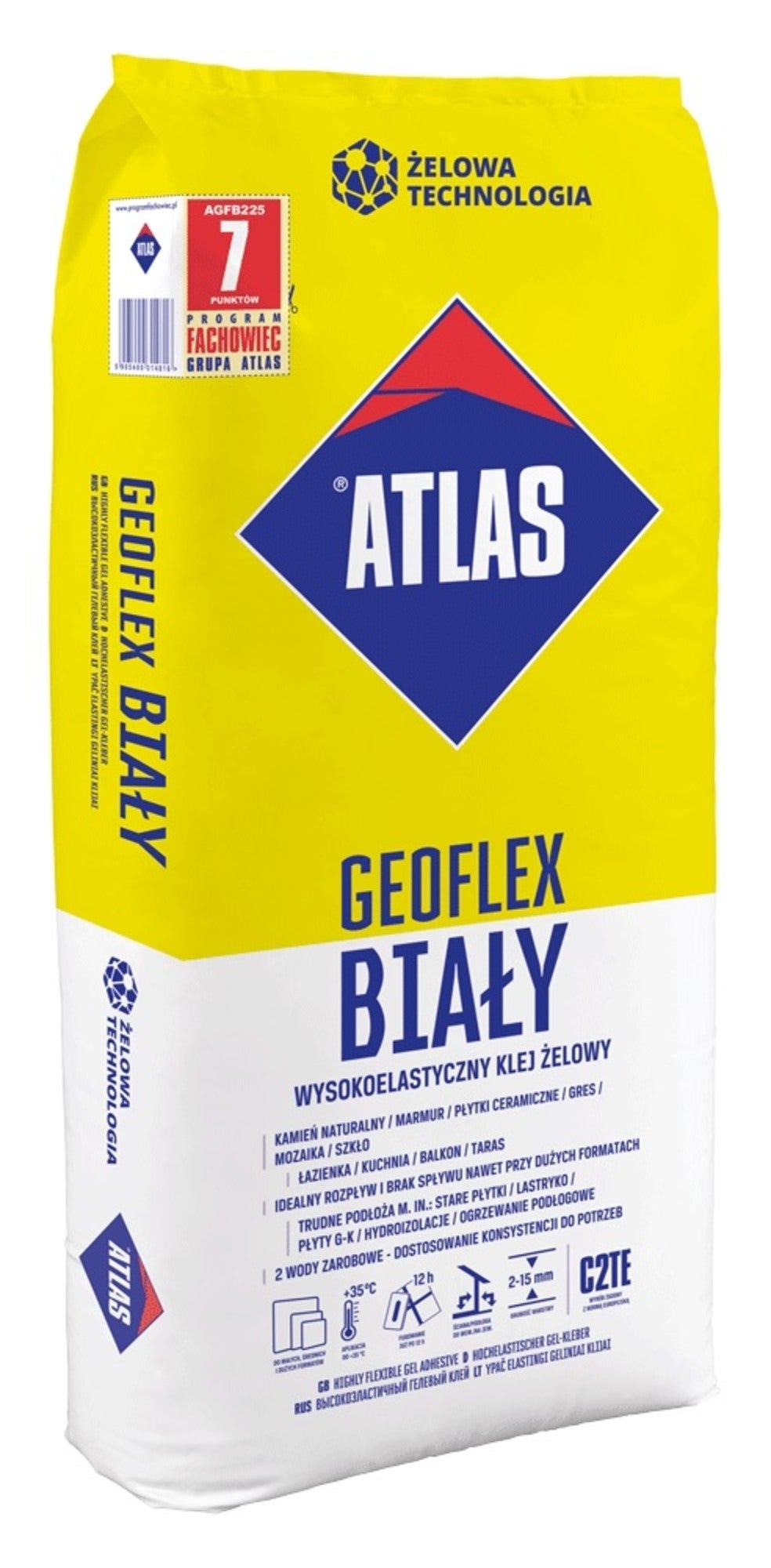 Zaprawa klejowa Atlas Geoflex biała 22.5 kg