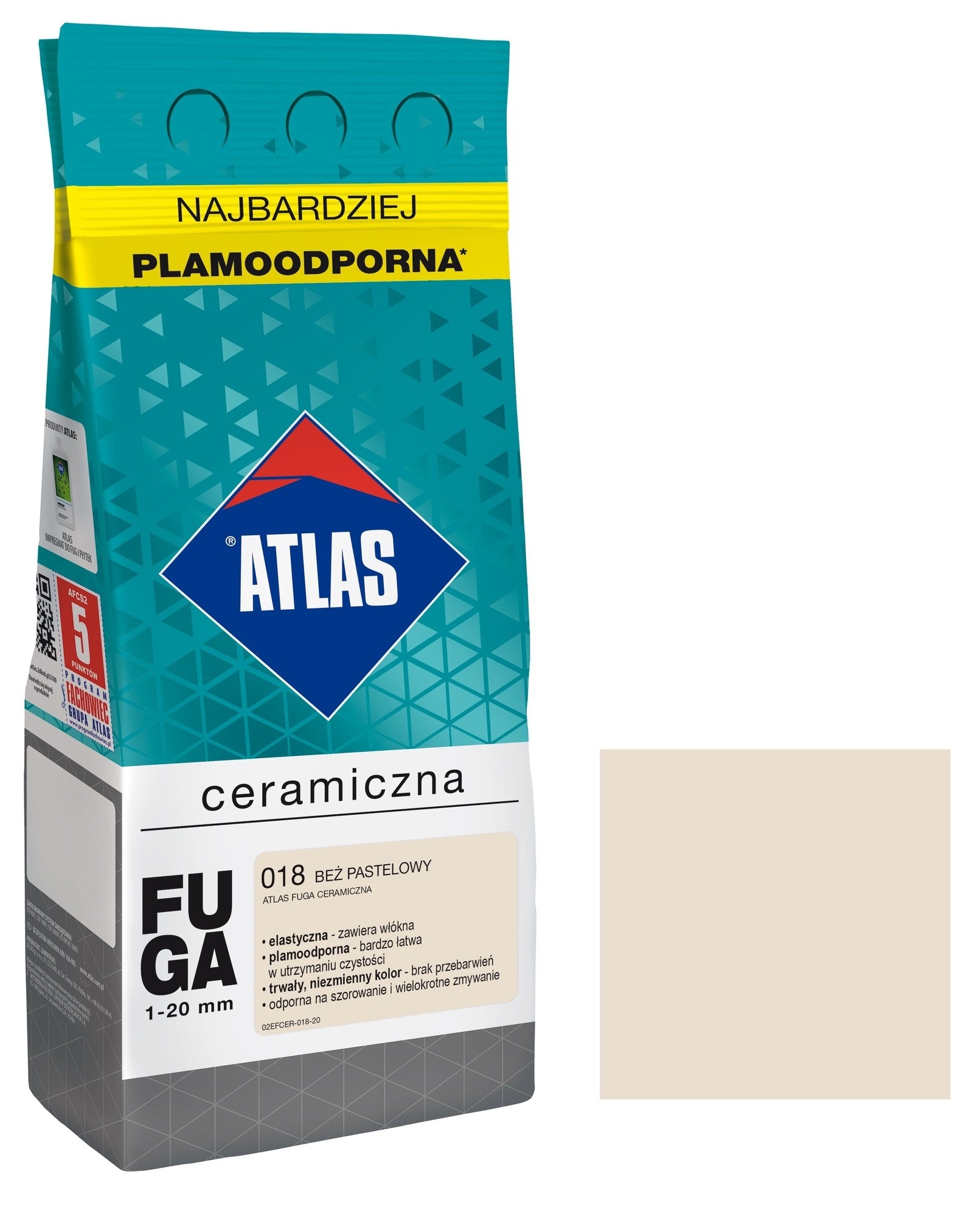 Fuga ceramiczna Atlas 018 beż pastelowy 2kg
