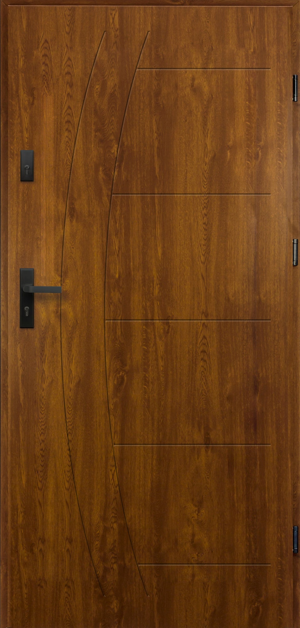 Drzwi stalowe LYON złoty dąb 80 lewe