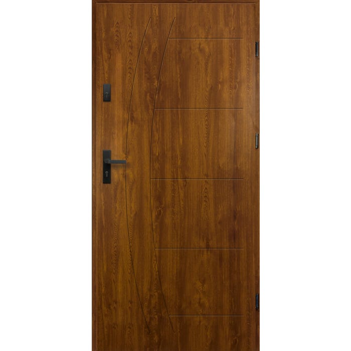 Drzwi stalowe LYON złoty dąb 80 lewe