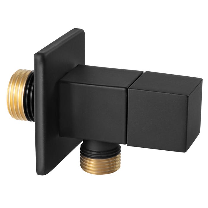 Zawór kątowy podłączeniowy 1/2x3/8", czarny