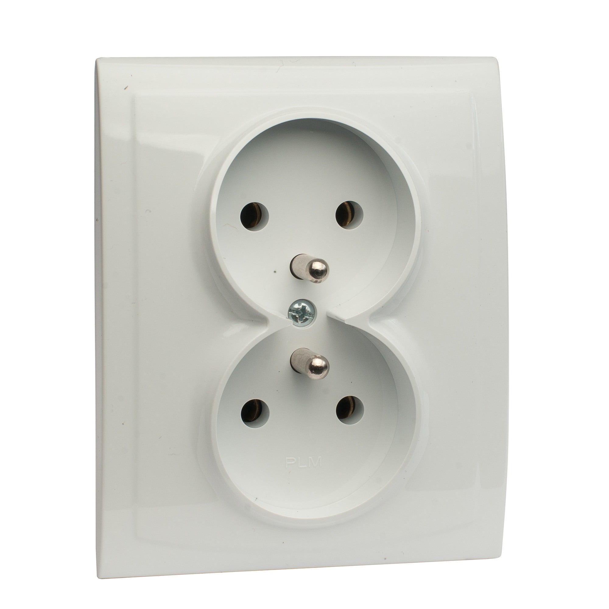 Polmark Vega biały gniazdo podwójne z uziemieniem 1