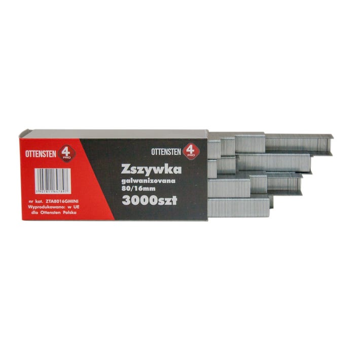 Zszywki galwanizowane 16/80 mm, 3000 szt.