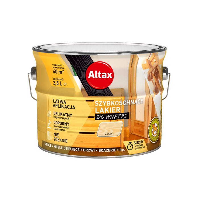 Lakier do drewna Altax bezbarwny połysk 2,5l