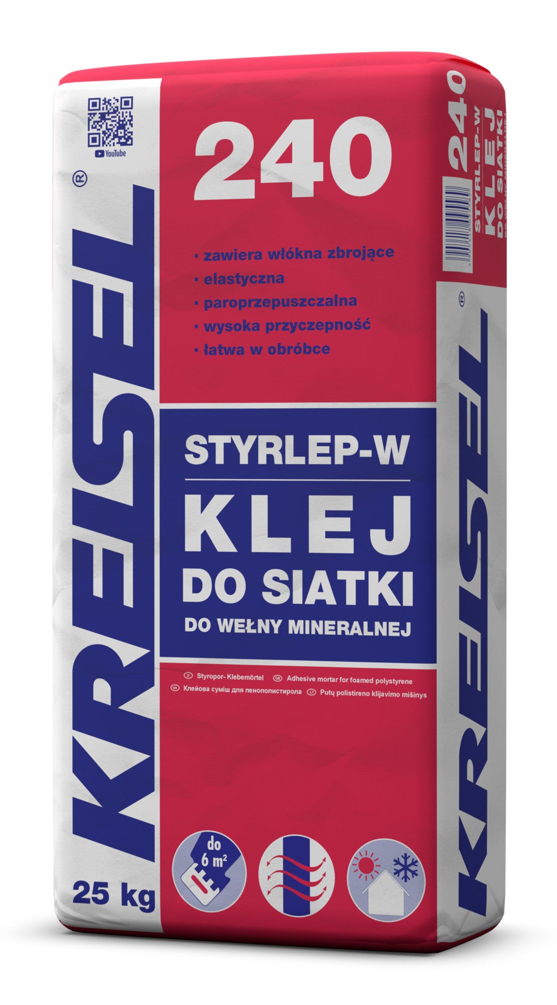 Zaprawa klejąco-zbrojąca do wełny mineralnej Kreisel Styrlep-W 240 25 kg 0