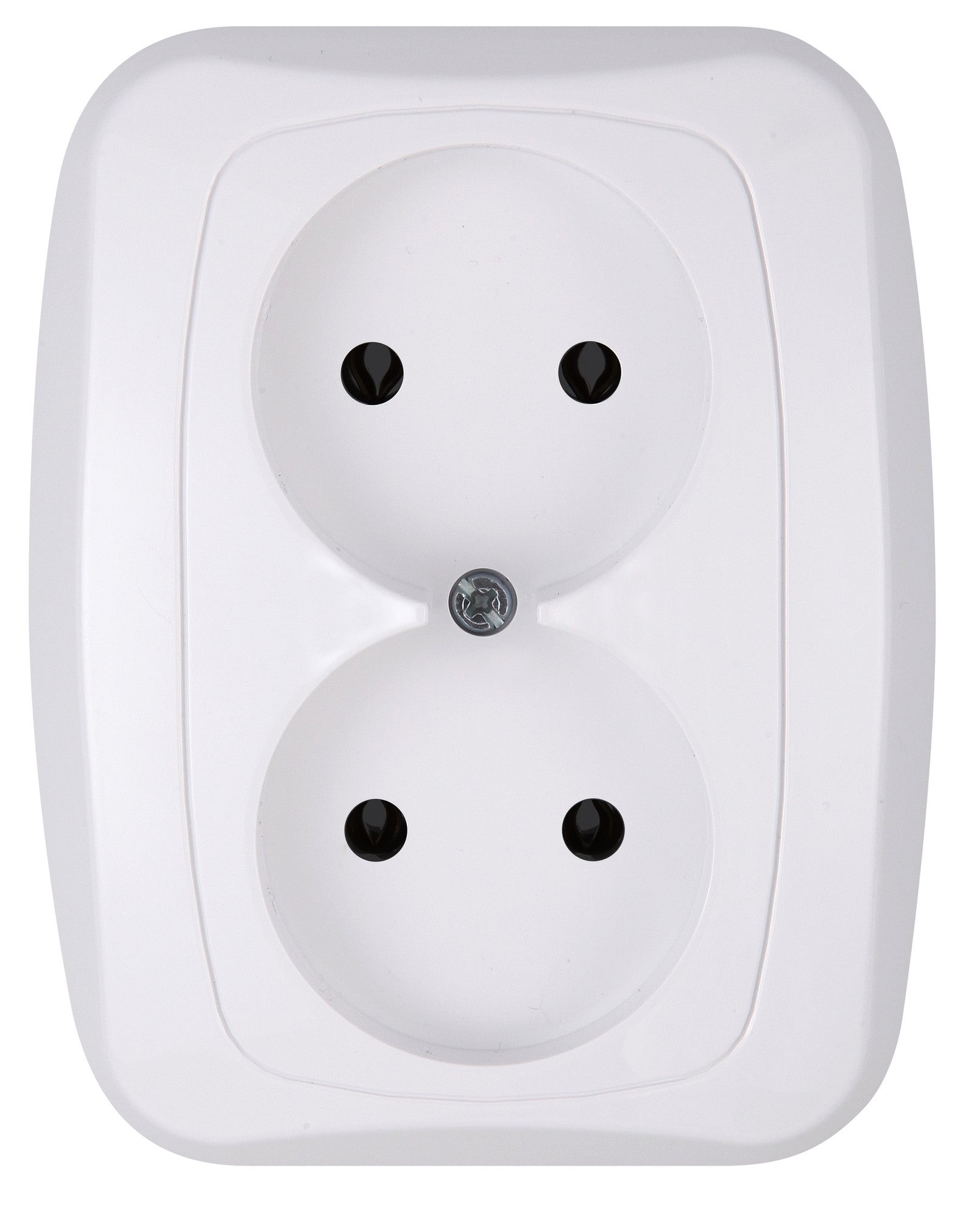 Abex Atut biały gniazdo podwójne bez uziemienia 0