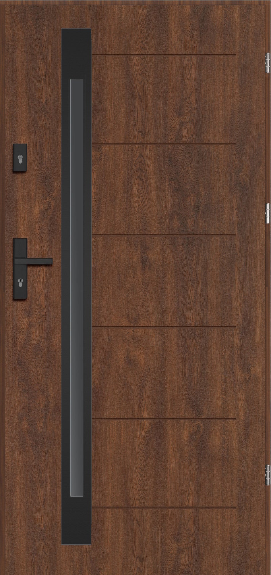 Drzwi zewnętrzne Malmo Antisol Black orzech 90 prawe 1