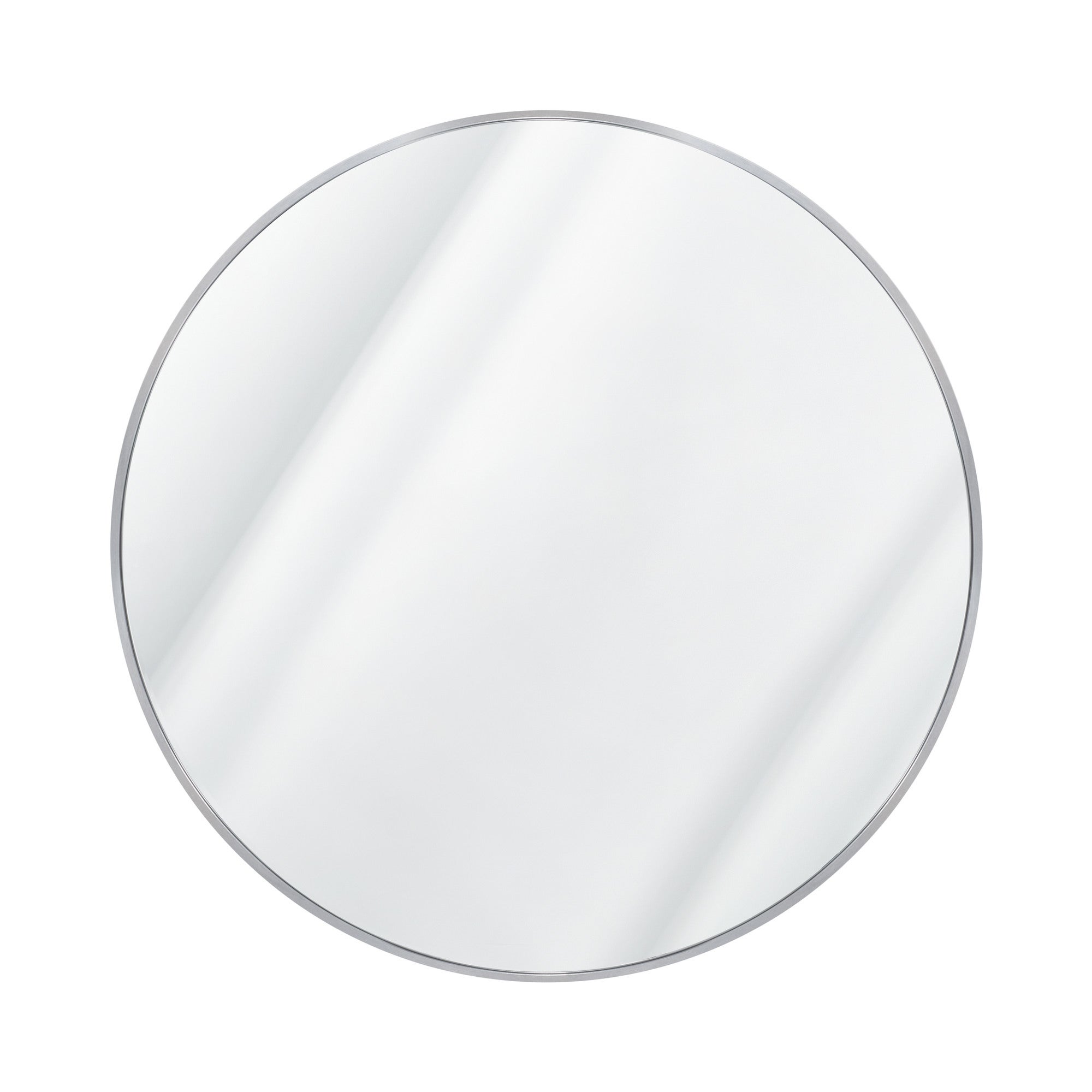 Lustro okrągłe 70 cm z ramą srebrną