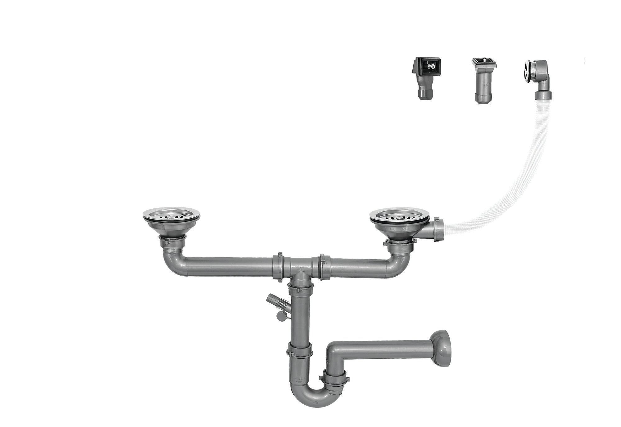 Syfon zlewozmywakowy 2-komorowy 90 mm 0