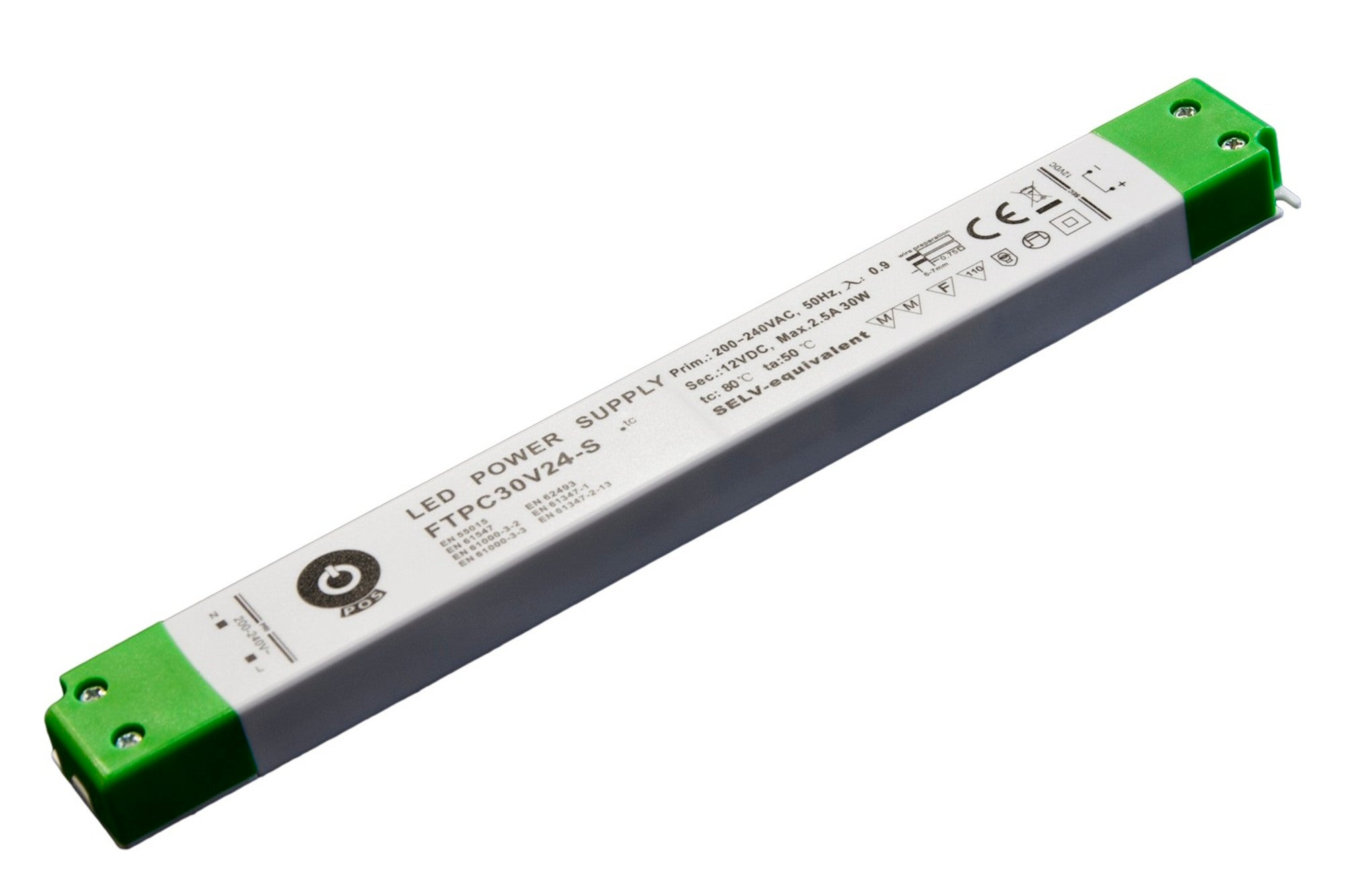 Zasilacz LED 30W 24V IP20 długi slim