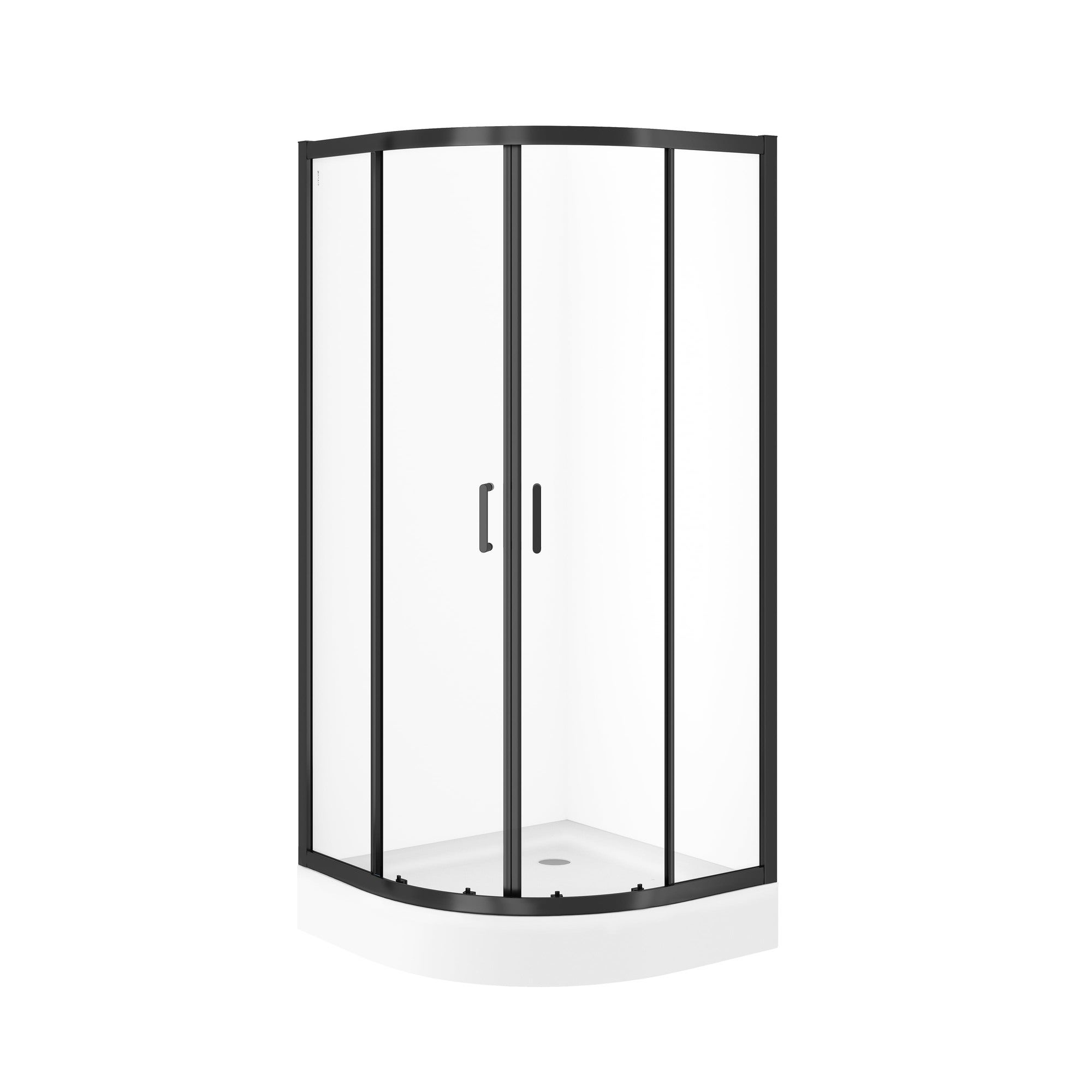 Kabina prysznicowa półokrągła Cersanit Arsena z brodzikiem 90 cm czarna