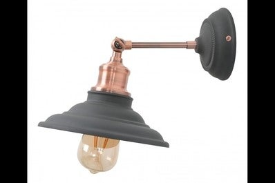 Oprawa ścienna LORET 1x E27, czarny, średnica 20,6cm, materiał metal