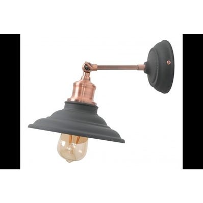 Oprawa ścienna LORET 1x E27, czarny, średnica 20,6cm, materiał metal