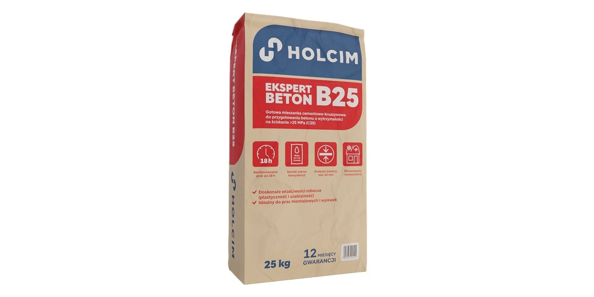 Gotowa sucha mieszanka Beton Expert B25 Holcim 25 kg