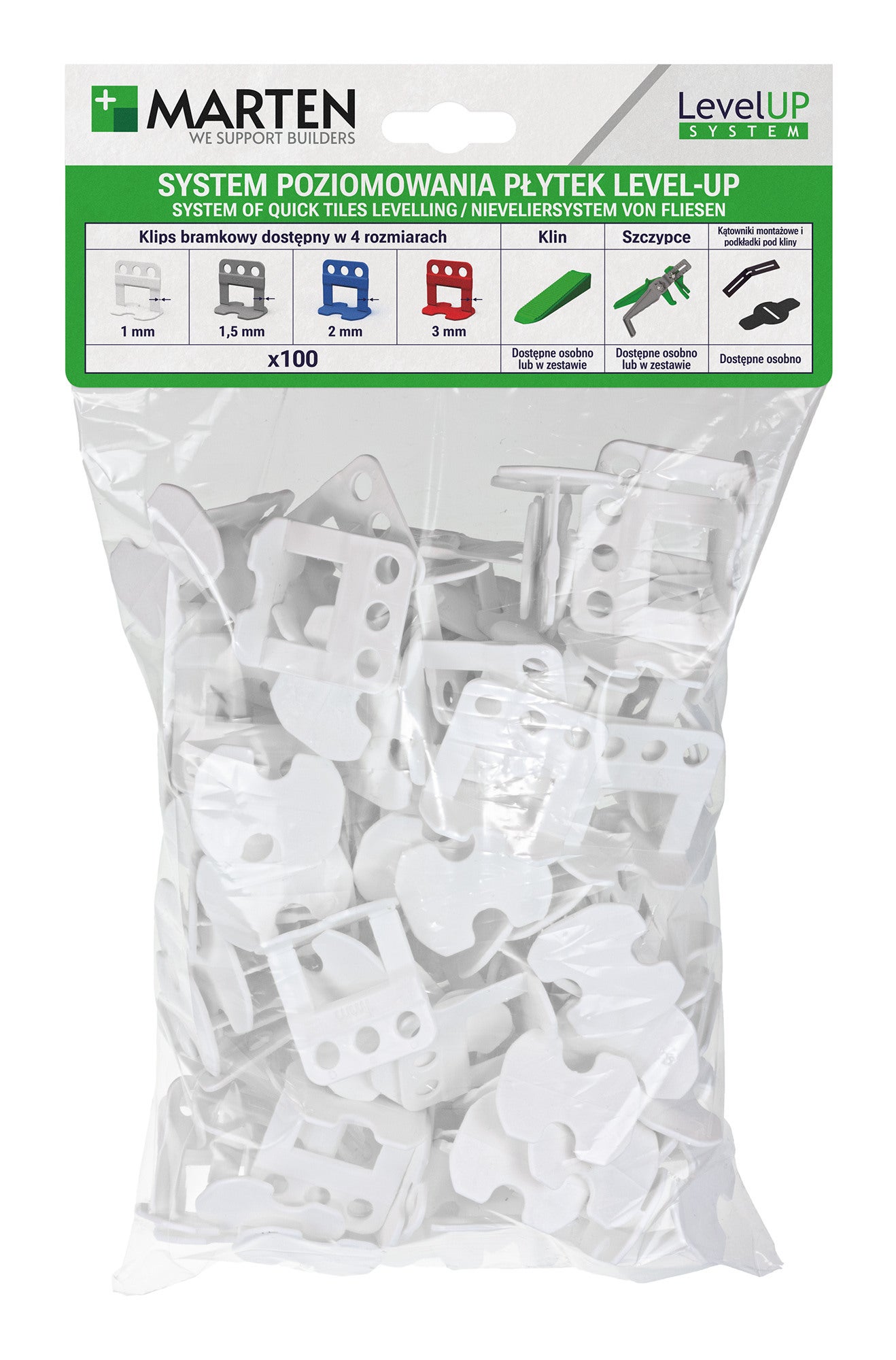 Marten system poziomowania Level Up bramka 1mm 100 sztuk
