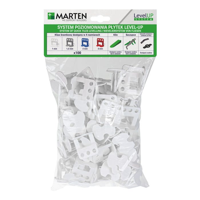 Marten system poziomowania Level Up bramka 1mm 100 sztuk