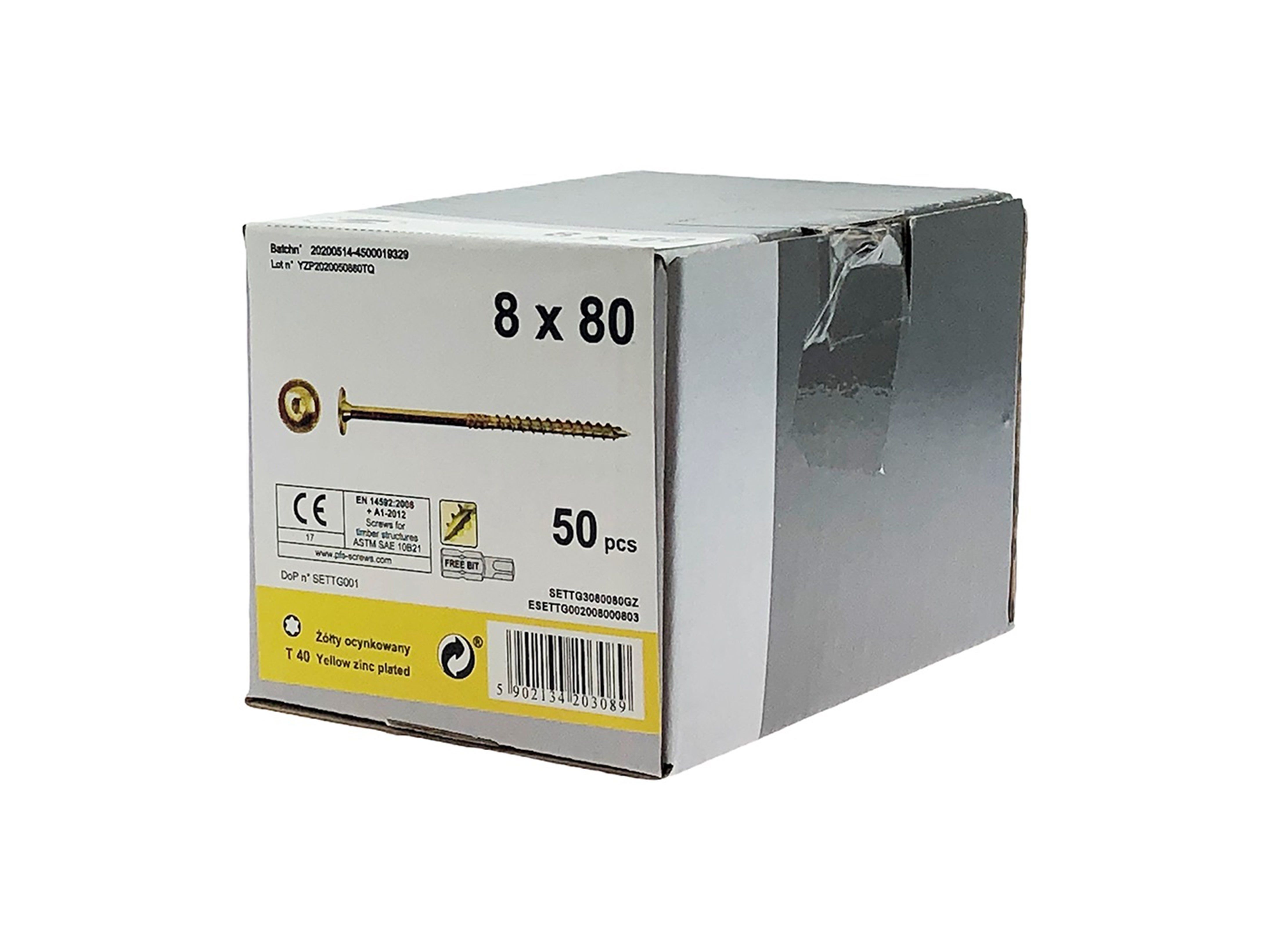 Wkręt konstrukcyjny 8.0x80 mm (50 szt.) 1