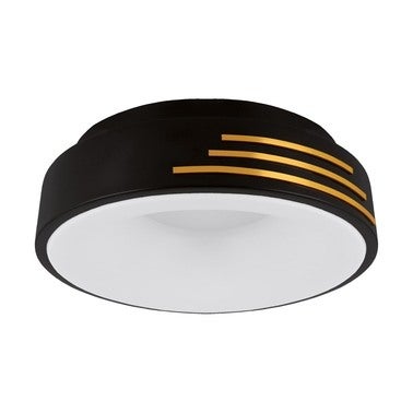 Plafon LED okrągły, czarno-złoty, z wgłębieniem 24W, 2870Lm, IP44, 4000K