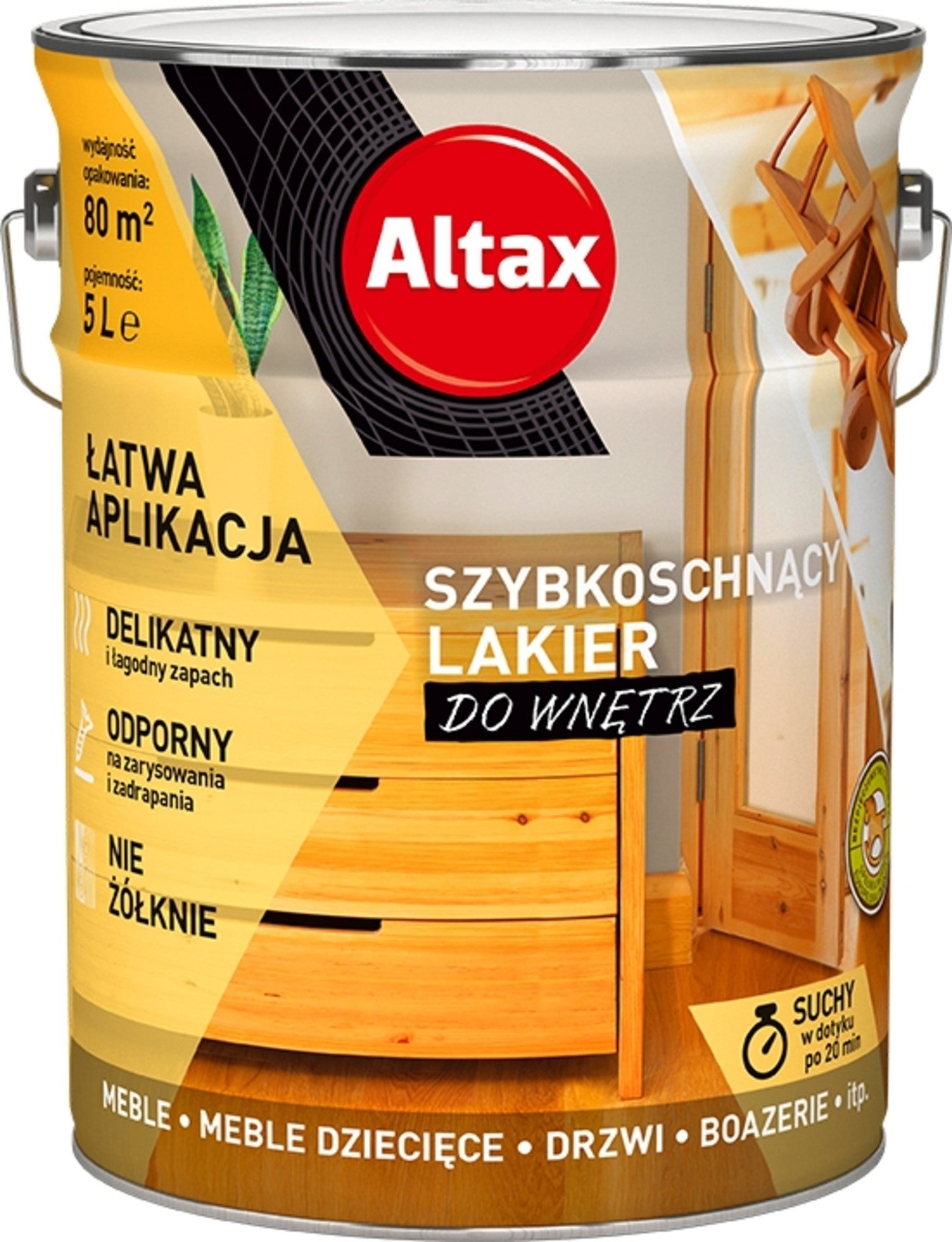 Lakier do drewna Altax półmat 5l 0