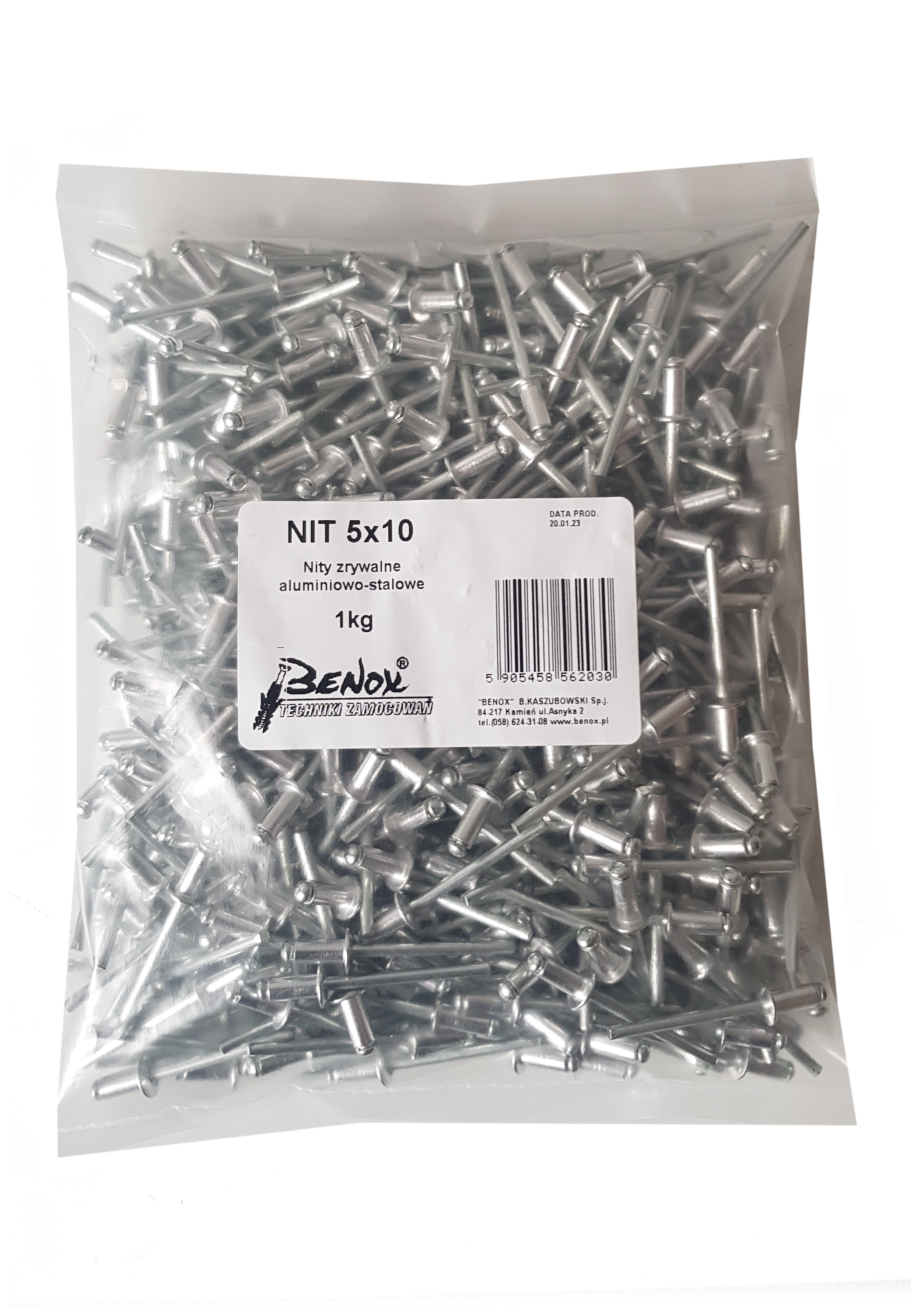 Nity zrywalne aluminiowe 5x10 mm (5 kg.) 1
