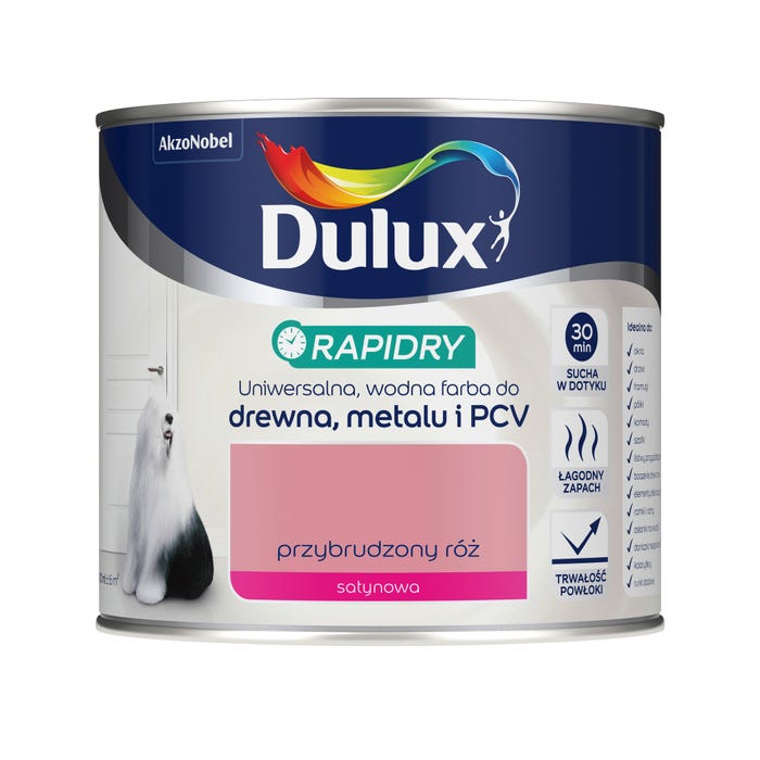 Emalia Dulux Rapidry przybrudzony róż 0,4l
