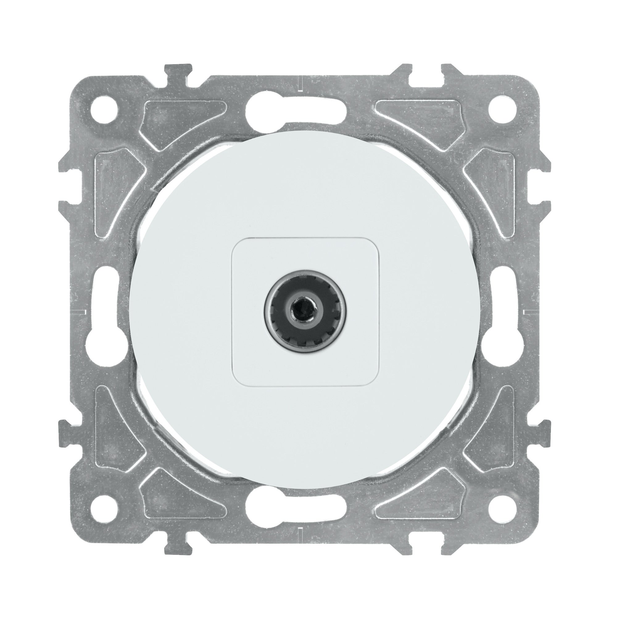 Oval biały gniazdo antenowe R-TV końcowe