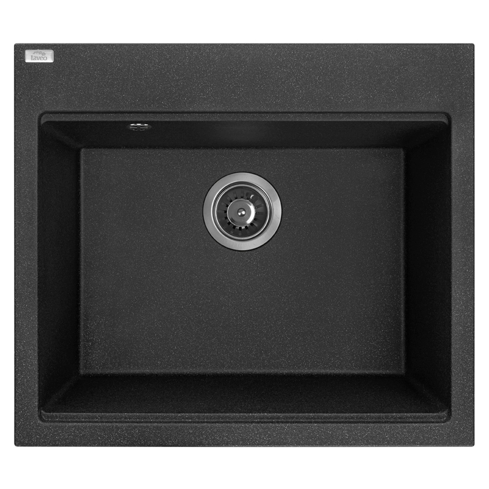 Zlewozmywak granitowy Tau 50 x 57 cm czarny 0