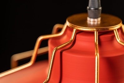 Oprawa sufitowa GOA 1x E27, czerwony, średnica 32cm, materiał metal 3