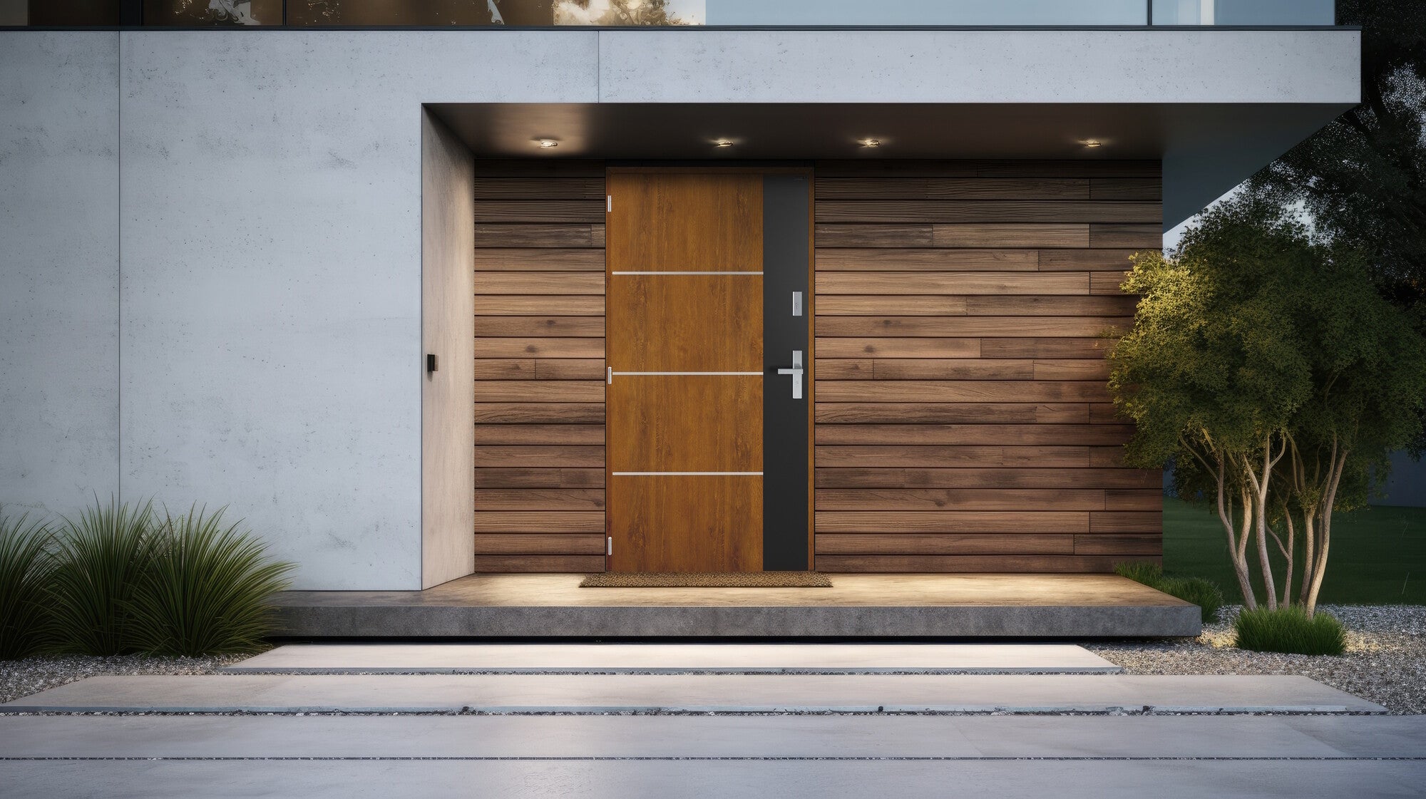 Drzwi zewnętrzne Nex Solid złoty dąb 90 lewe 1