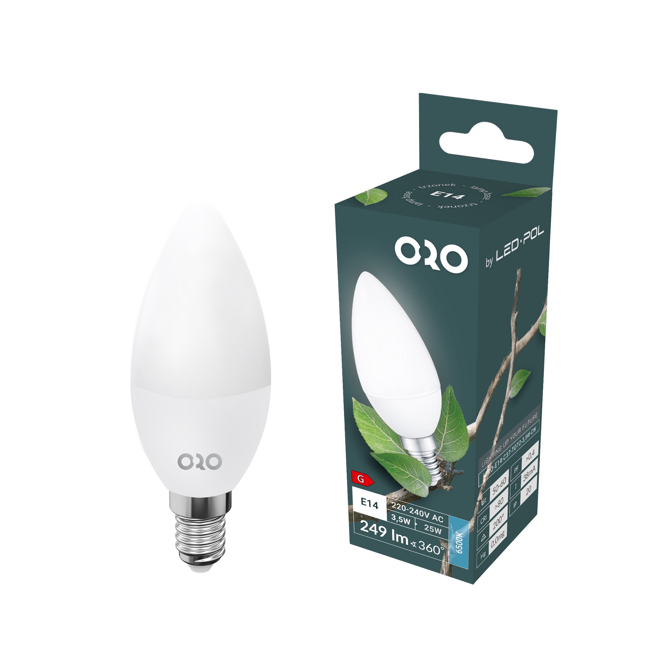 Żarówka LED E14 swieca 3,5W 249lm 6500K 3