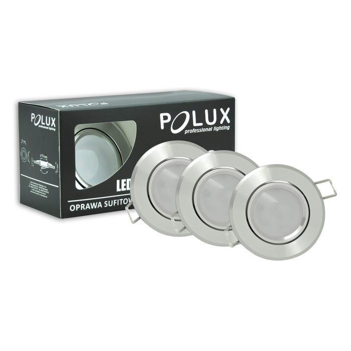 3x Oczko podtynkowe ruchome Sun LED GU10 250 lm srebrny połysk