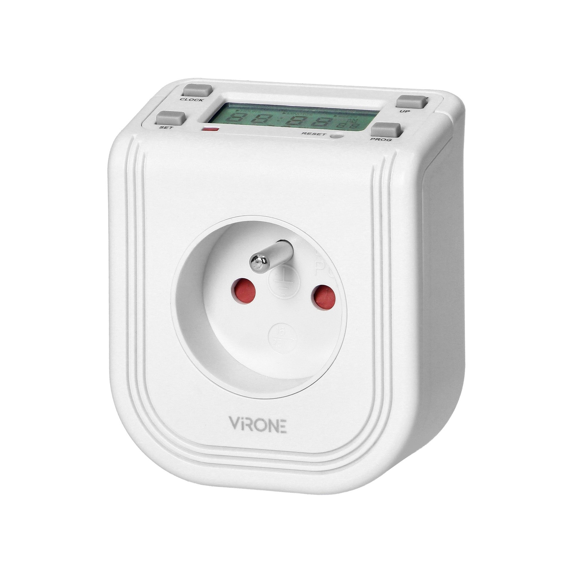 Elektroniczny programator czasowy z górnym wyświetlaczem LCD, 230 VAC 3680W, 16 punktów przełączenia, symulator obecności