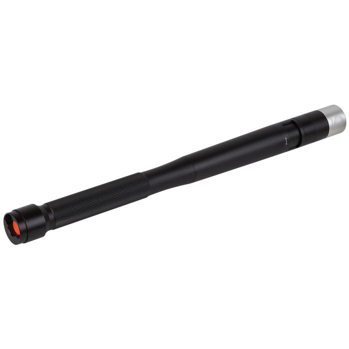 Lampa LED samochodowa akumulatorowa zasilanie 4xAA, 100Lm, 4 tryby pracy, młotek do szkła, przecinak pasów bezpieczeństwa, jednolita aluminiowa obudowa