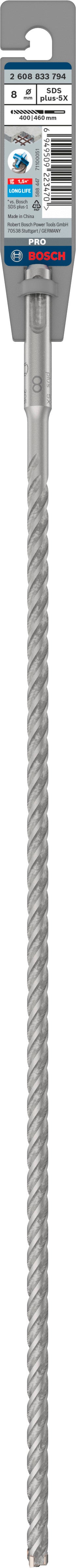Wiertło SDS-Plus-5X 8x400x460 mm BOSCH 1