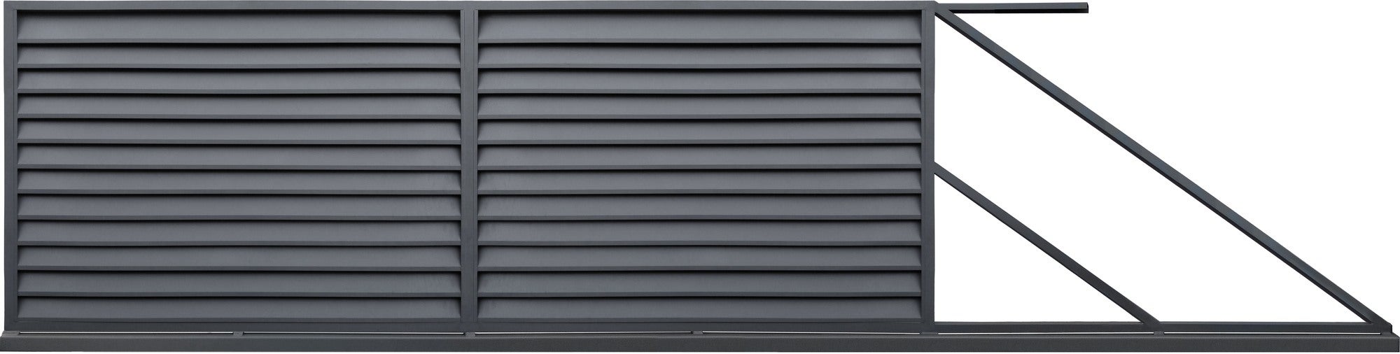 Brama przesuwna Oda antracyt, 150x400 cm, prawa, z automatem do bram 0