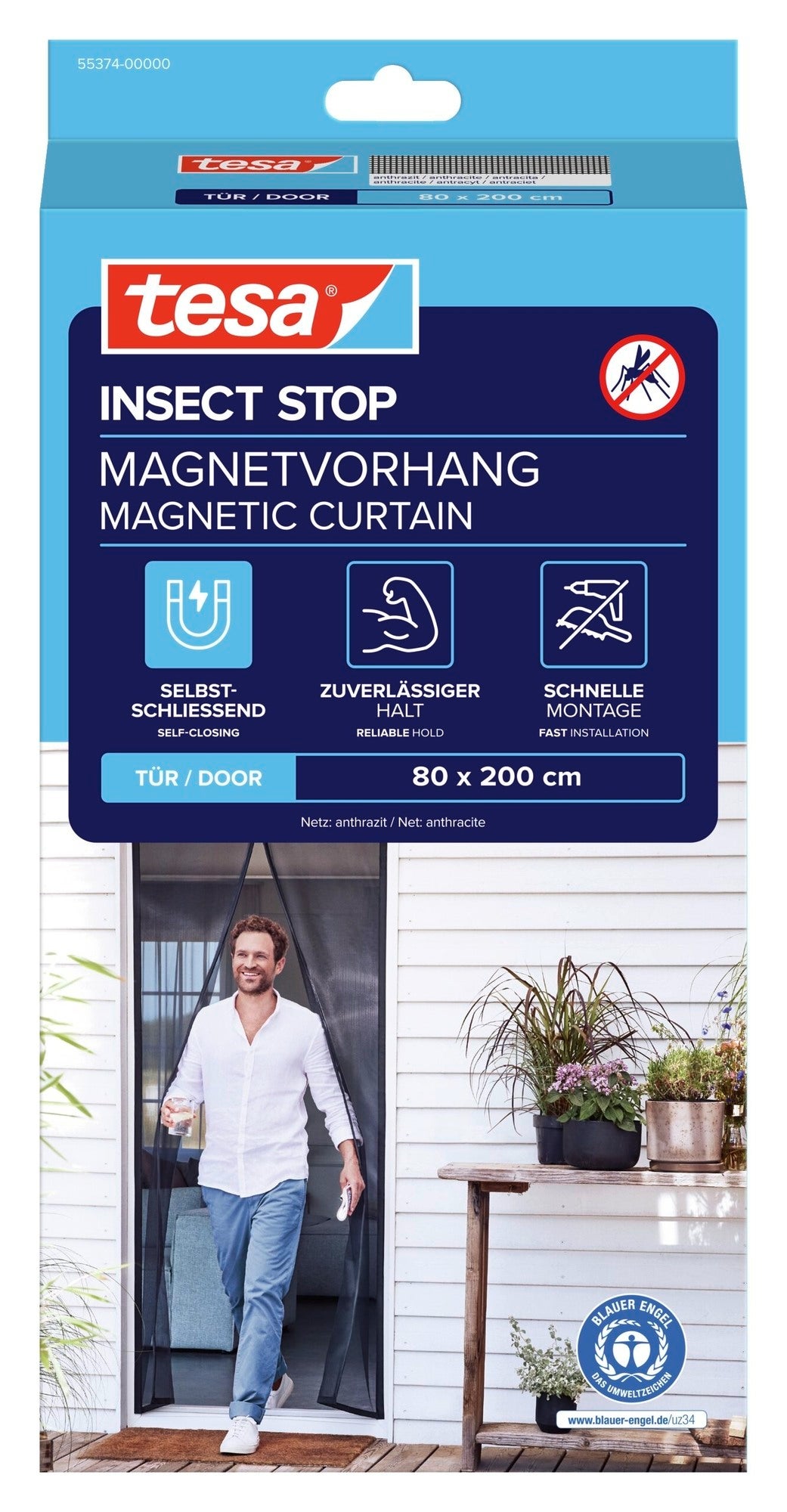 Moskitiera Magnetyczna Tesa 0.8x2M Antracyt