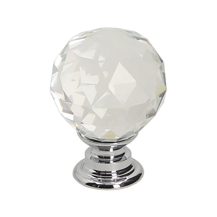 Gałka meblowa GP14 G4 chrom/szklo transparentne KRYSZTAŁ